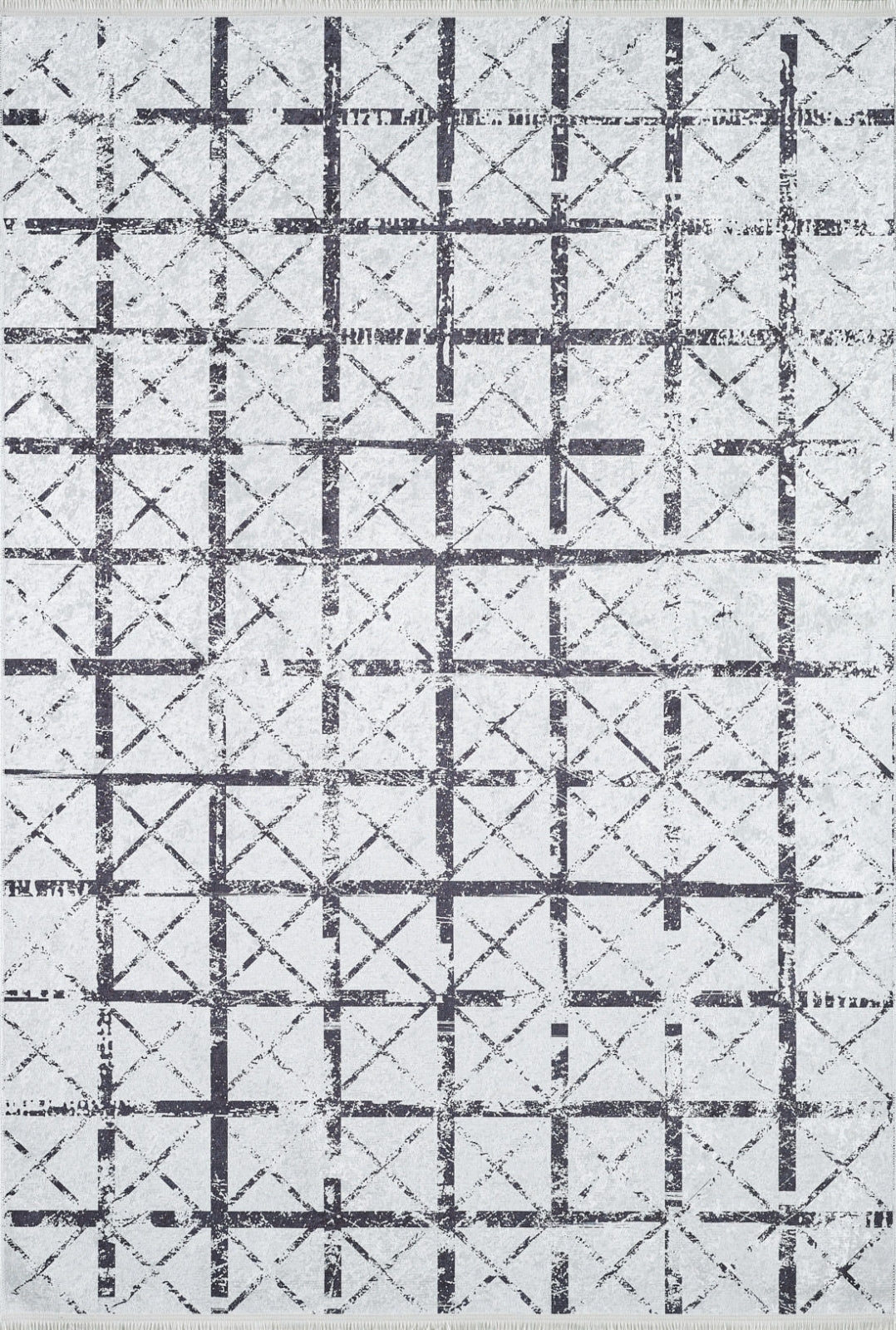 Tahran Grey Geometric Digital Print Area Rug