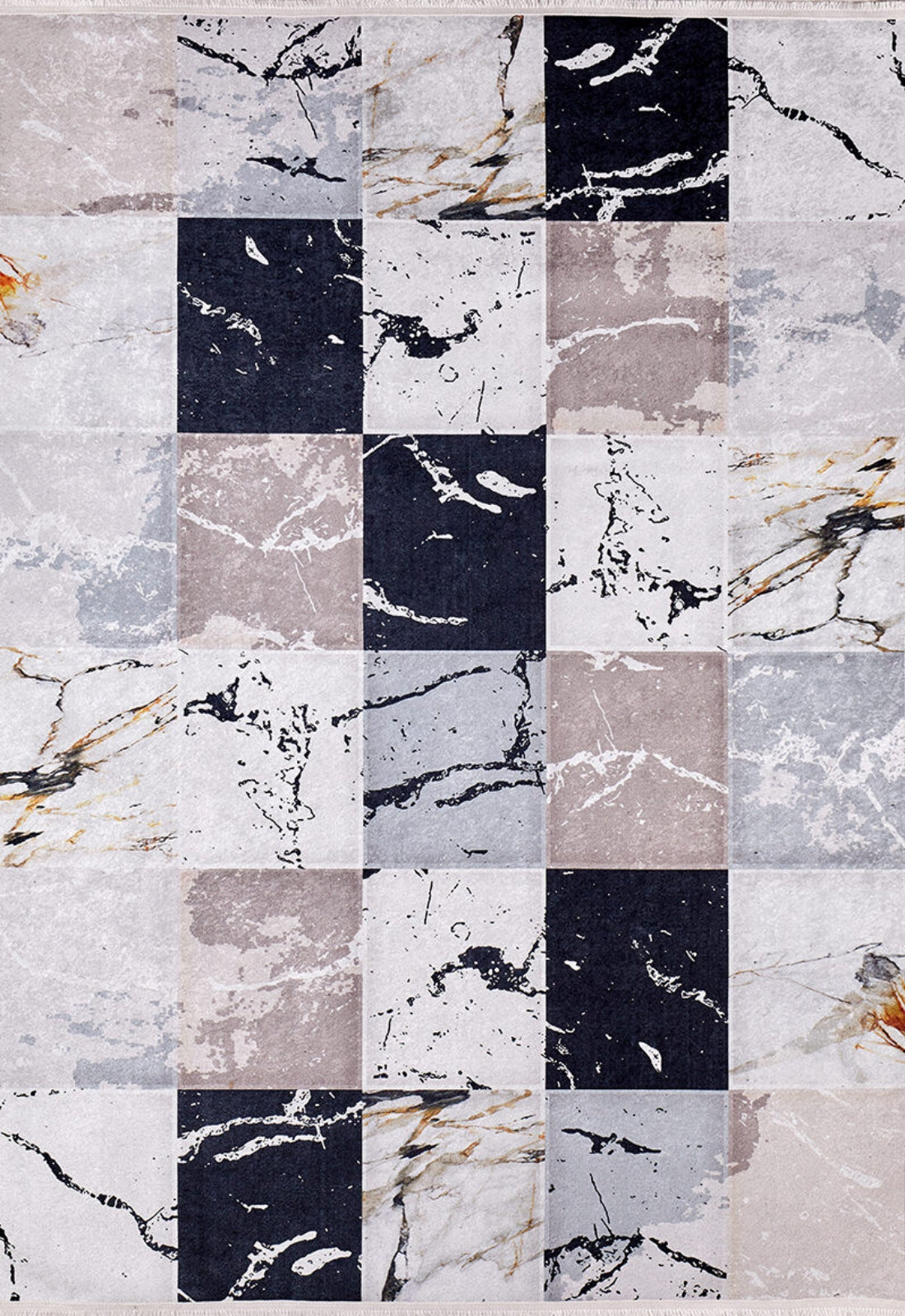 Winnipeg Grey Patchwork Digital Print Area Rug