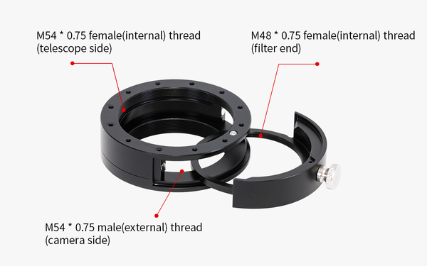 ZWO M54 Filter Drawer V2 Mechanical Drawing 2