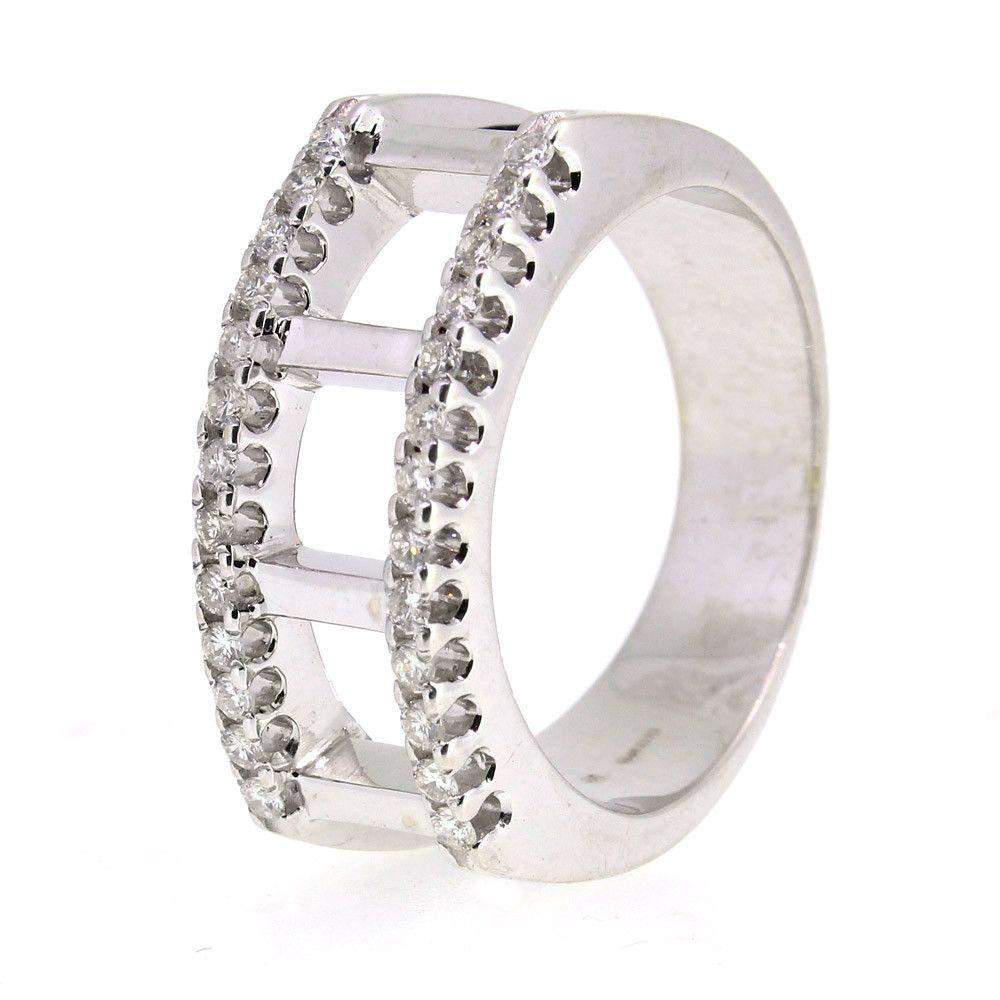  18 Carat White Gold  And Diamond Ring 2419 Ogham Jewellery