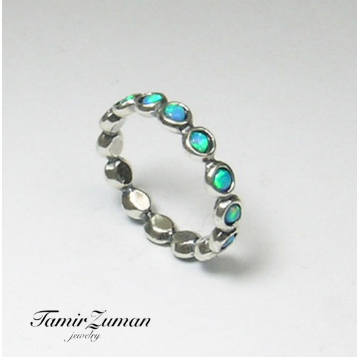 Silver And Opaline Ring - R4840