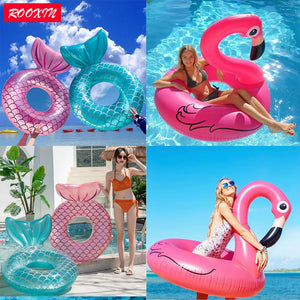 FLAMINGO MERMAID Kid Adult Swim Ring Tube Swim Circle Inflatable Toys For Child  Adult Swimming Ring Float Swim Pool Water Play Equipment - Worldwide Vigor & Wellness - Swim Rings For Adults