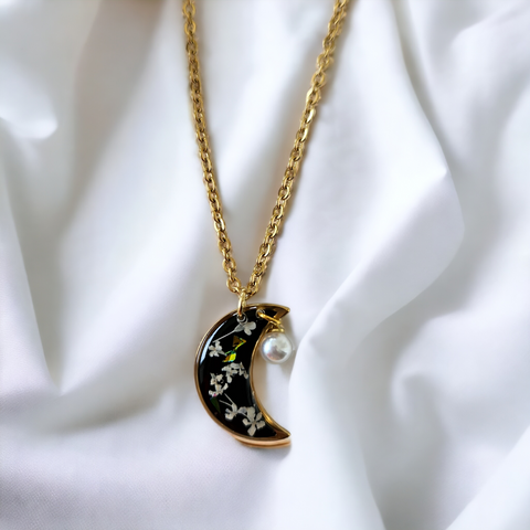 Celestial Moon Necklace | Real Flower Jewellery