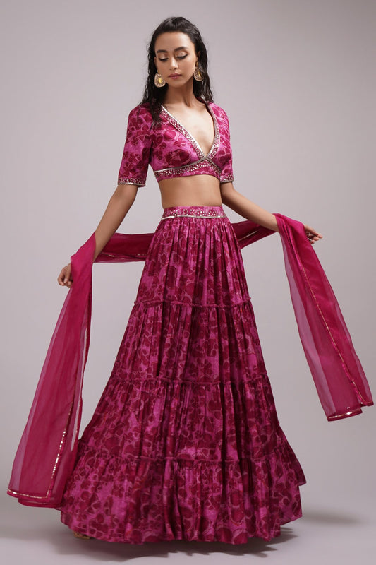 Sweetheart Neck Full Sleeve Blouse Lehenga Set. – Breathe by Aakanksha