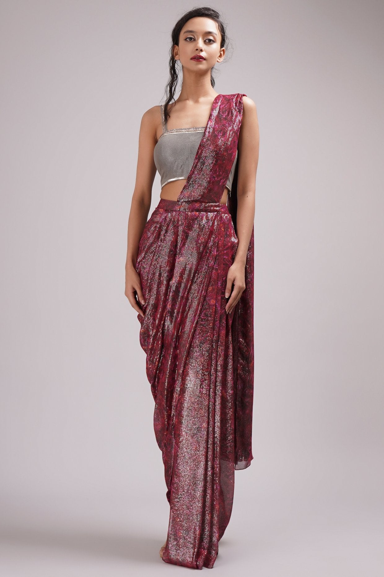 Pre Stitched Designer 1 Min Saree Style Sharara Pant Ruffle Duptta High  Neck Top Pant Saree Women Indo Western Custom Sharara Saree Outfits - Etsy