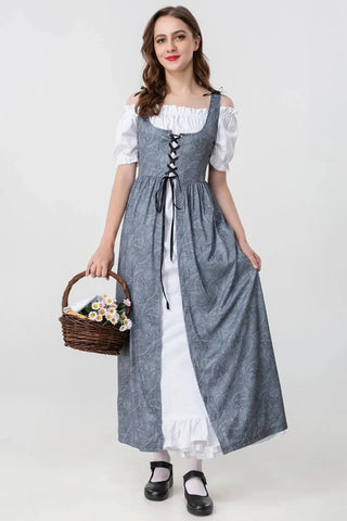 Mittelalterliches Kleid mit Königlichem Design für Frauen Mivona
