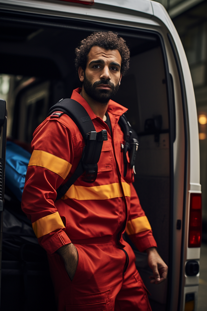 Mohamed Salah working as first aid medic