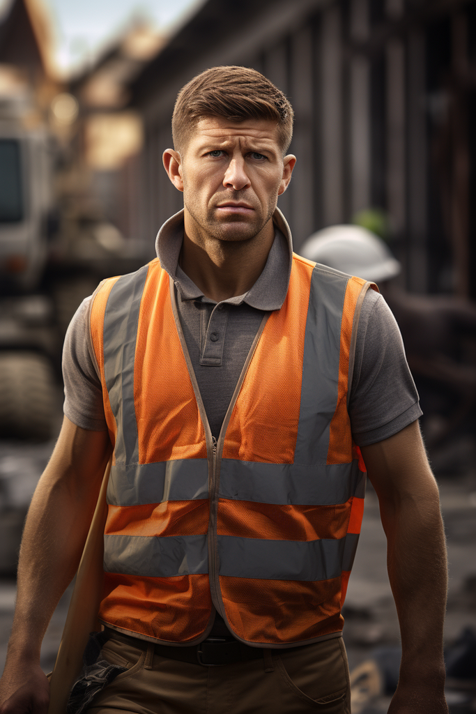 Steven Gerrard as contruction worker