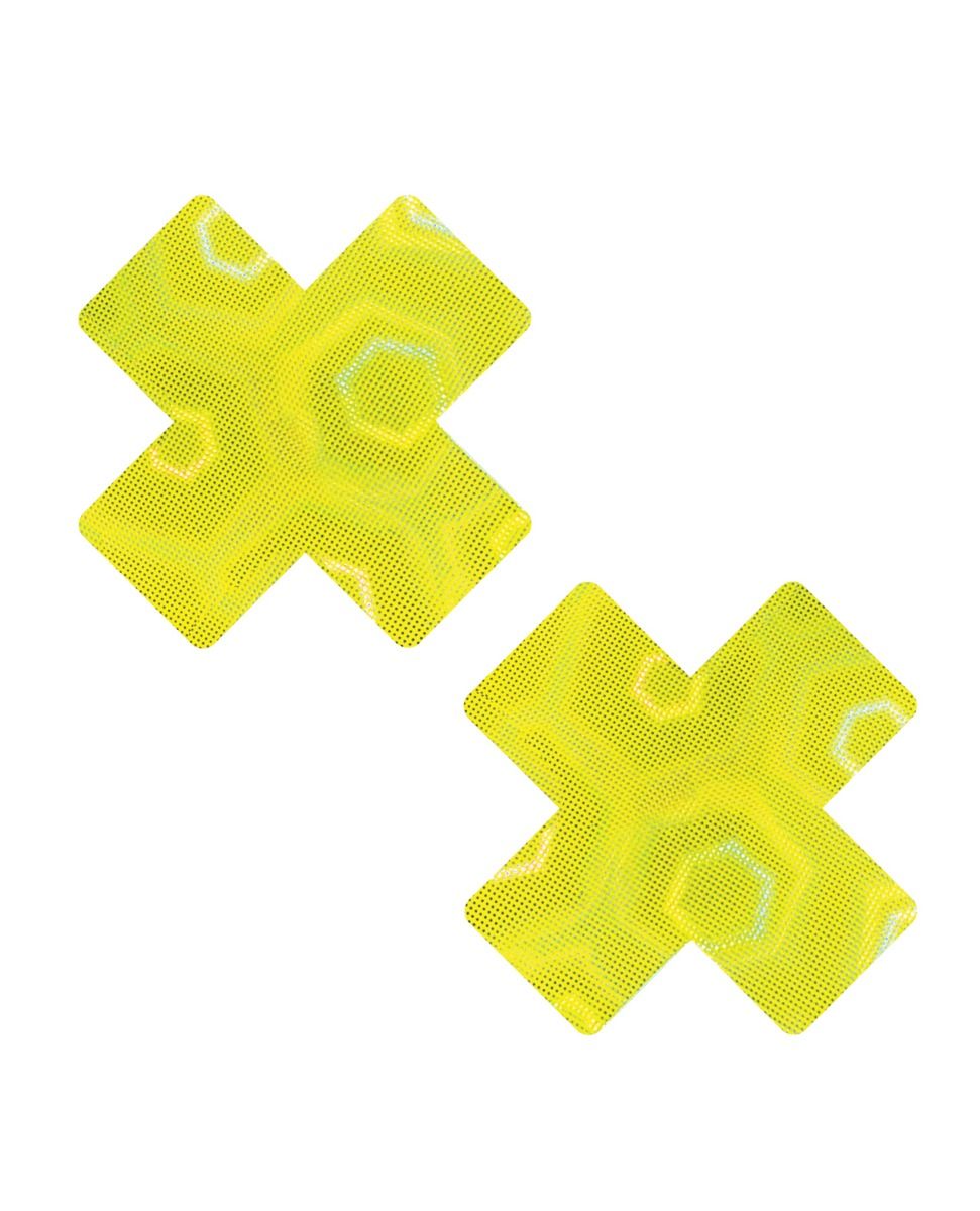Nipztix Holographic X Factor Pasties-Yellow