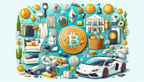 different images and products you can buy with cryptocurrency