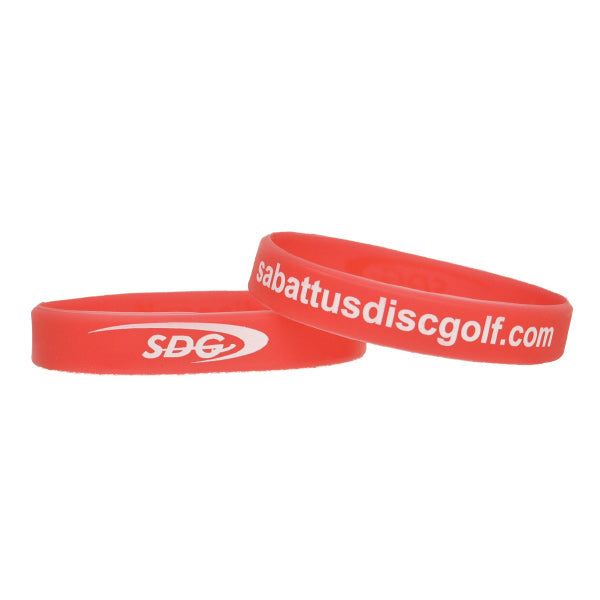 sdg-silicone-wristband-disc-golf-accessories Red-White Logo 