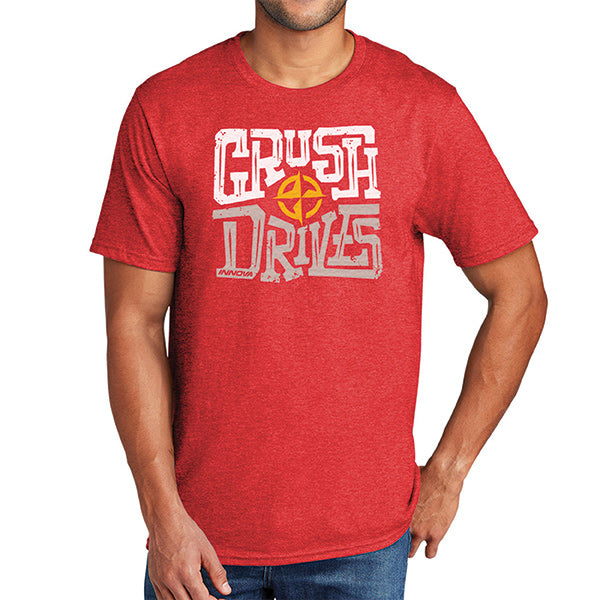 innova-new-era-crush-drives-tri-blend-short-sleeve-tee-disc-golf-apparel Medium Heather Red