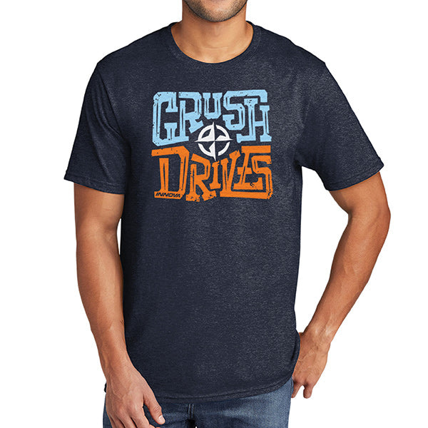 innova-new-era-crush-drives-tri-blend-short-sleeve-tee-disc-golf-apparel Large Heather Navy