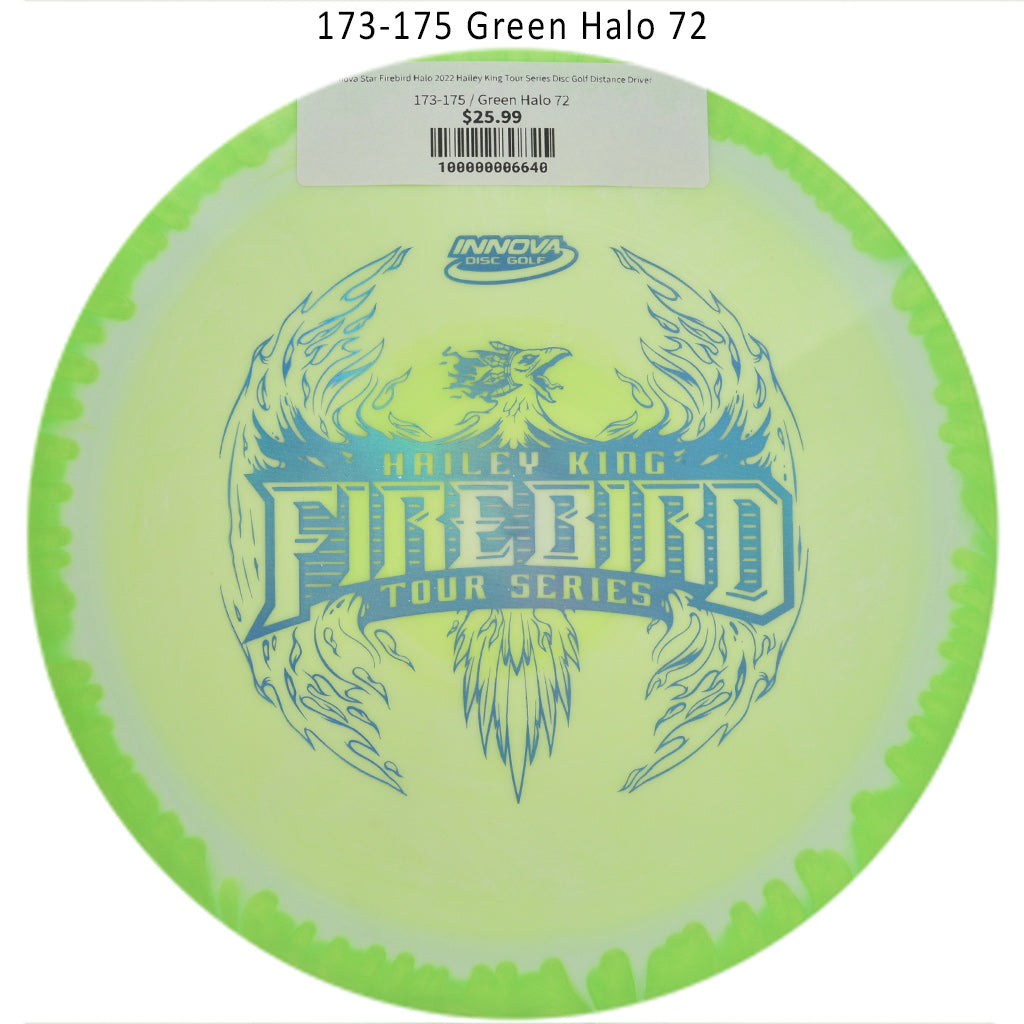 innova-star-firebird-halo-2022-hailey-king-tour-series-disc-golf-distance-driver 173-175 Green Halo 72