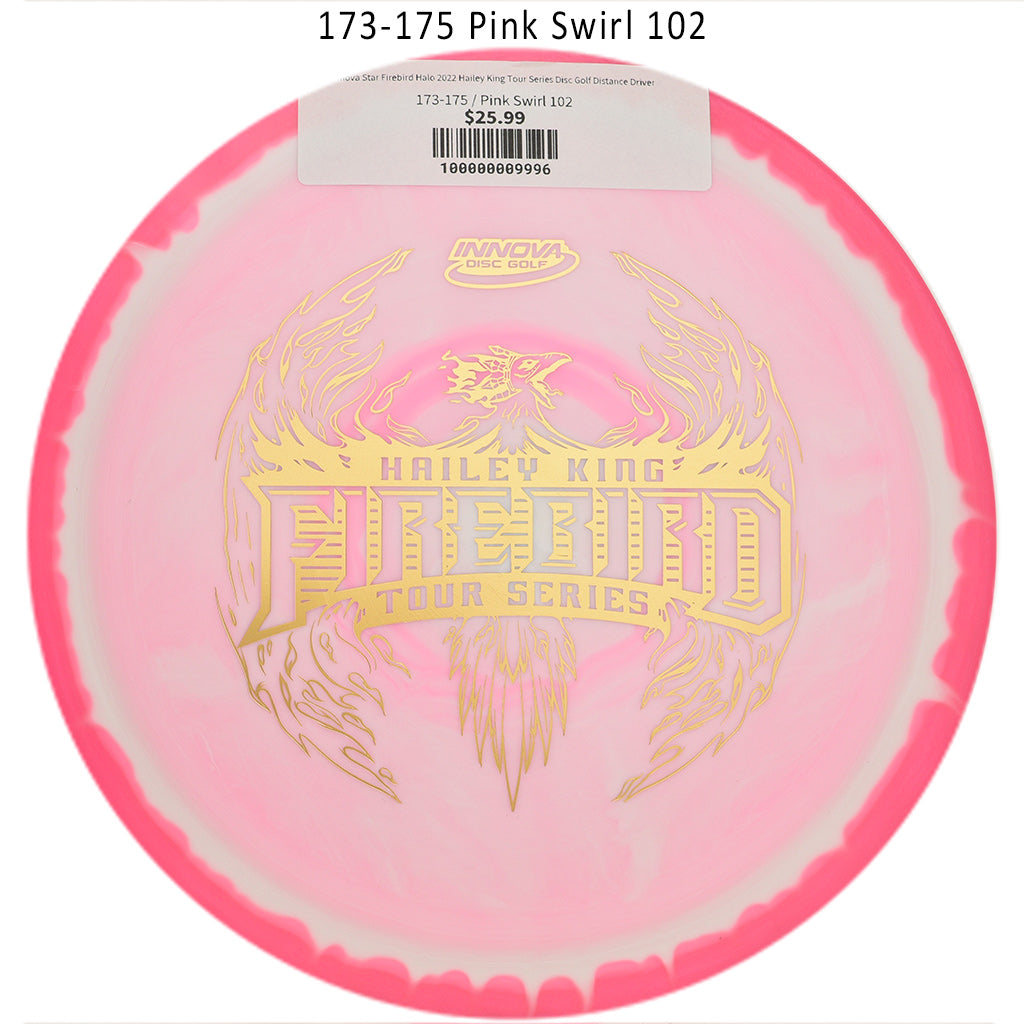 innova-star-firebird-halo-2022-hailey-king-tour-series-disc-golf-distance-driver 173-175 Pink Swirl 102