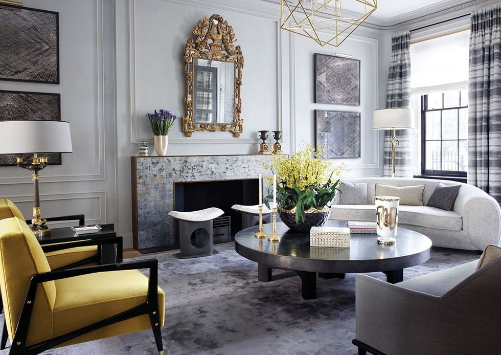 Grey and Yellow Living Room