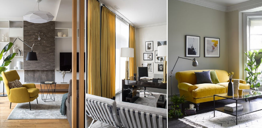 Grey and yellow interiors