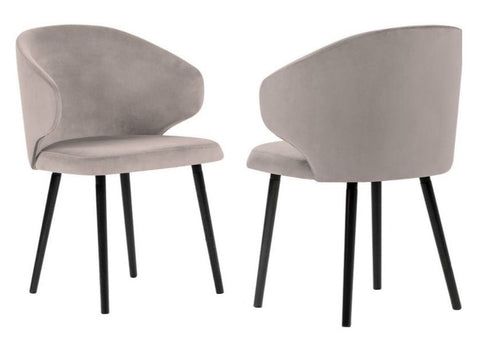 Carson - Mink Velvet Modern Dining Chair, Set of 2-Chair Set-Belle Fierté