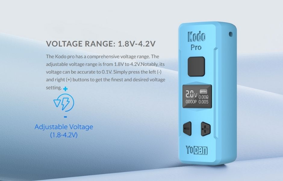 Yocan Kodo Pro 510 Cart Battery Vaporizer Voltage Range