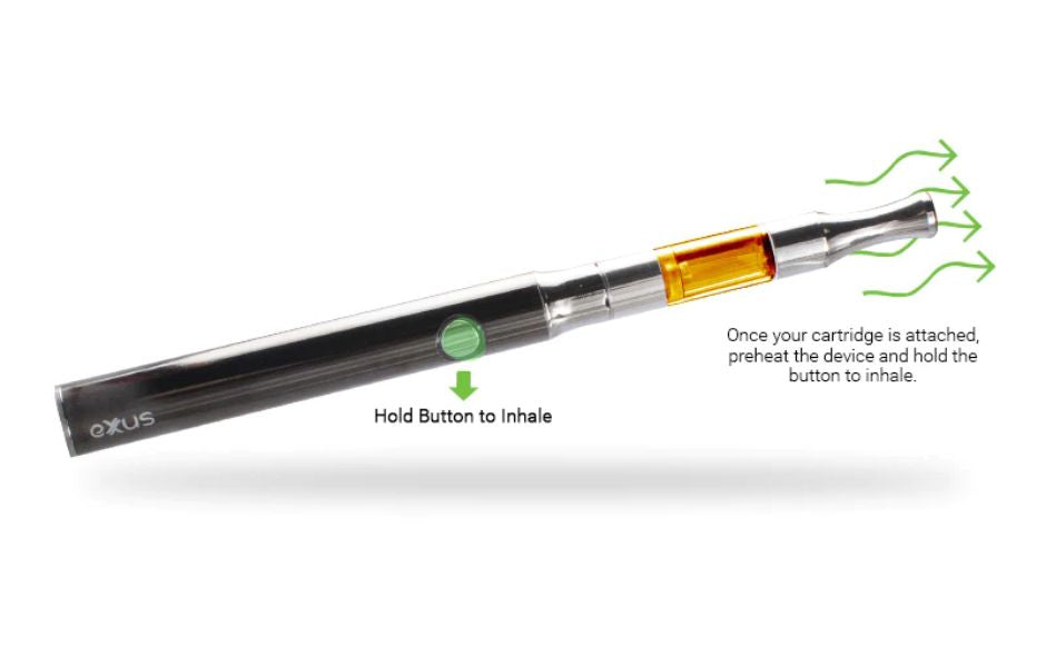 Exxus Plus VV 510 Cartridge Vaporizer Single Button Function and Mouthpiece