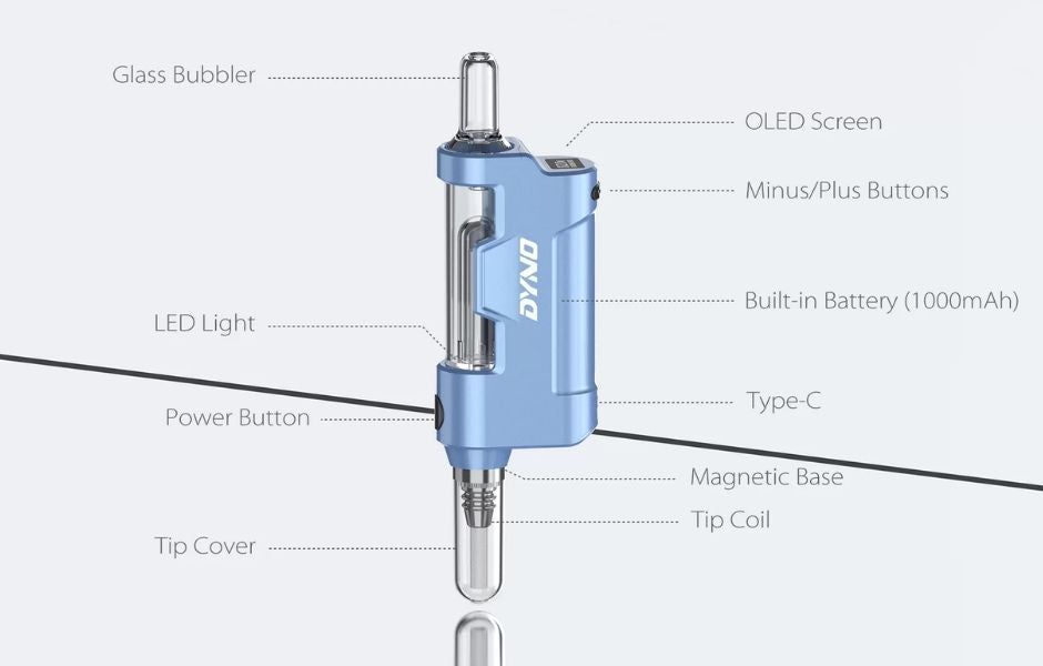 Yocan DYNO e-Nectar Collector Vaporizer Labelled Parts