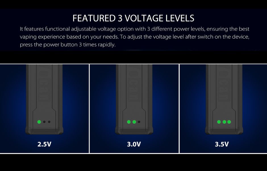 Yocan UNI S Box Mod Battery 3 Voltage Levels