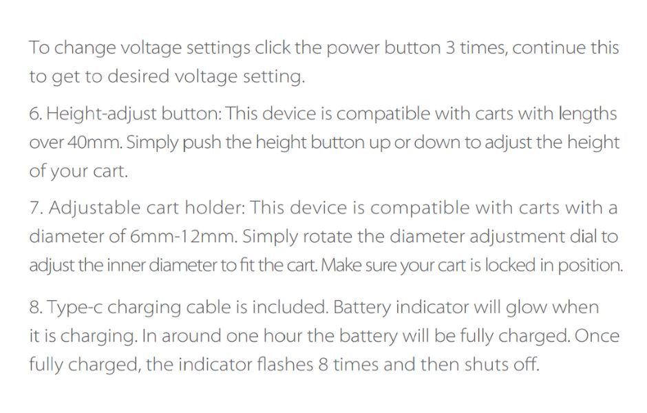 Yocan UNI S Box Mod Battery User Guide 3