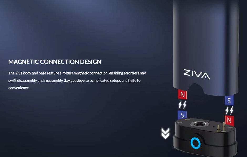 Yocan Ziva 510 Cart Smart Vaporizer Snap-On Magnetic Connection