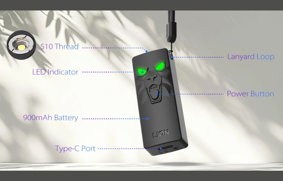 Yocan KODO Animal Series Cart Battery Features on American 420 SmokeShop Parts