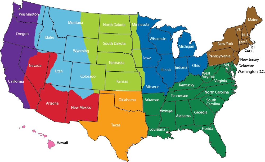 Eight Allergy Zones of the United States