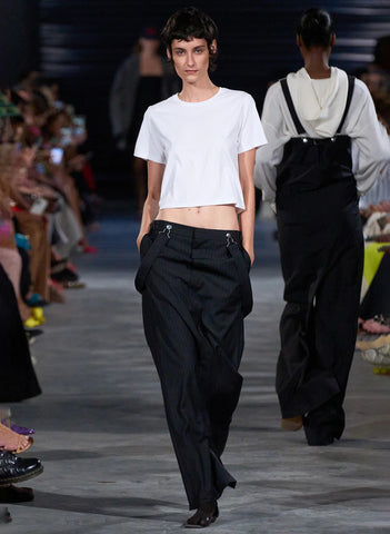 Cropped T in White by Tibi on SS23 Runway