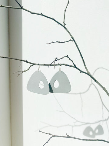 Porcelain Earrings in Grey by Julie Clark Pottery - Idlewild