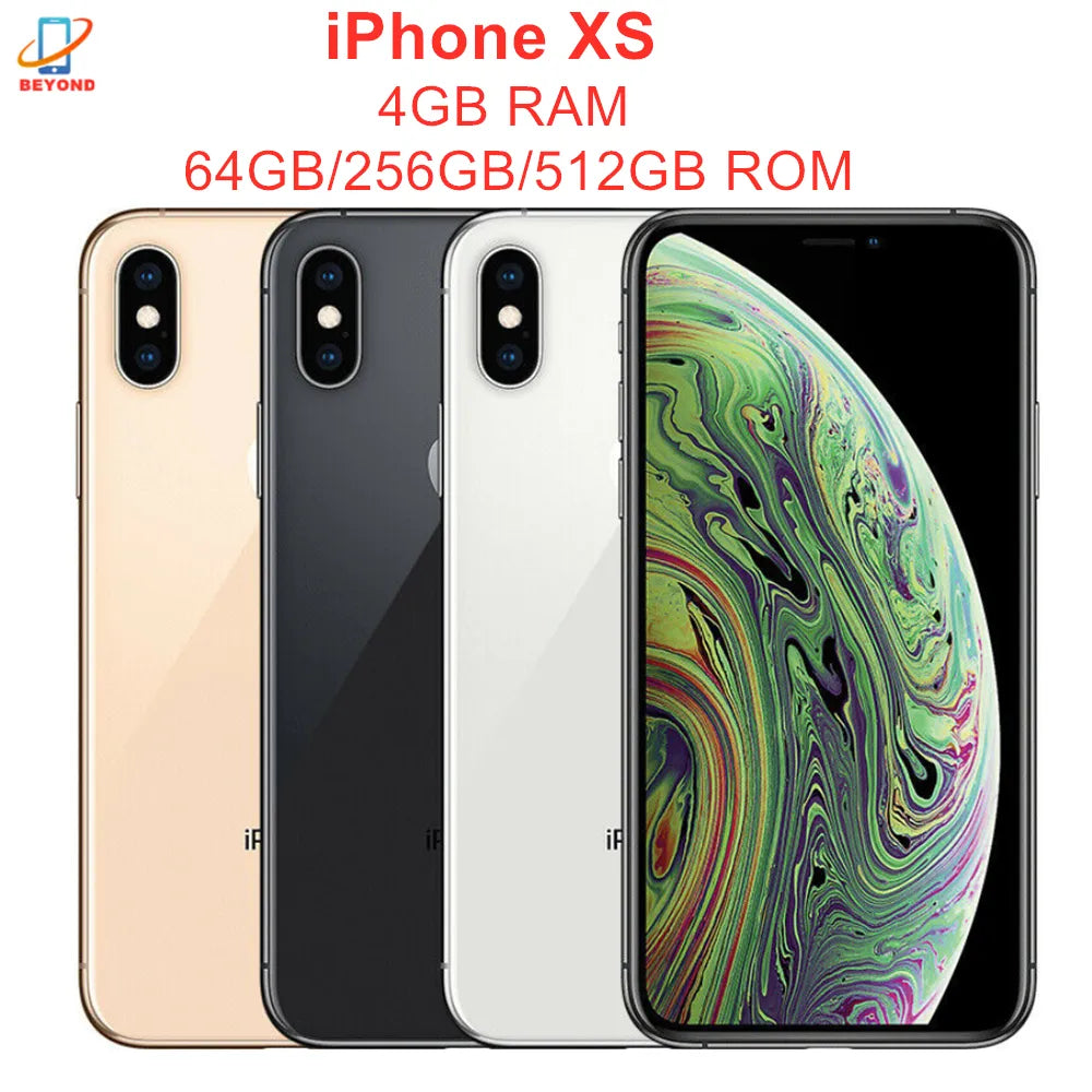 Genuine Apple iPhone XS 64GB 256GB ROM Original 5.8" OLED RAM 4GB FACE ID IOS A12 Bionic NFC Unlocked 4G LTE Mobile Phone