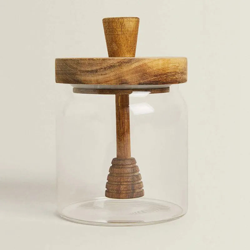 500ML Glass Honey Pot With Honey Dipper