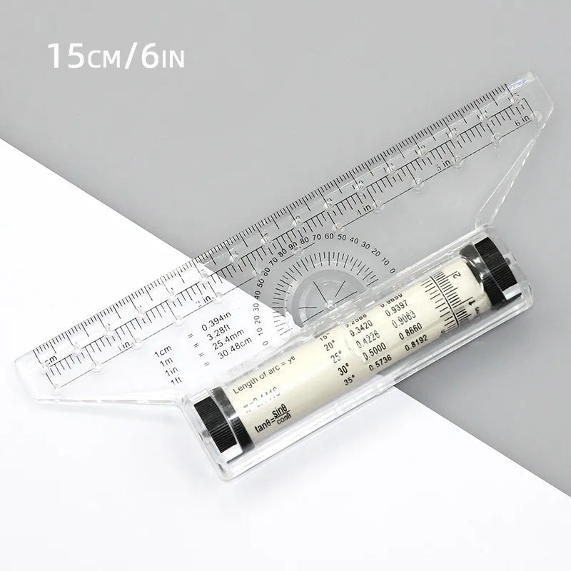 Multi Function Drawing Tool Roll Draw Ruler Metric Rolling Ruler Clear Parallel Rolling Ruler Angles Line Ruler for Kids