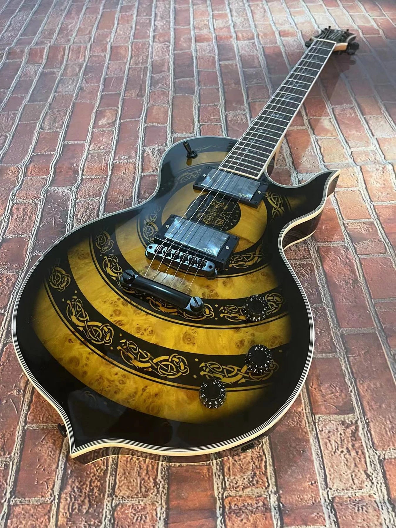 Zakk Wylde Odin Grail Viking Totem Bullseye Electric Guitar