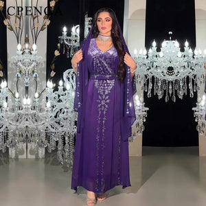 Elegant Middle East Muslim Hijab Abaya Dress for Women Eid Arabic Party Jalabiya Islamic Turkey Dresses Moroccan Caftan Robe - Chachski's