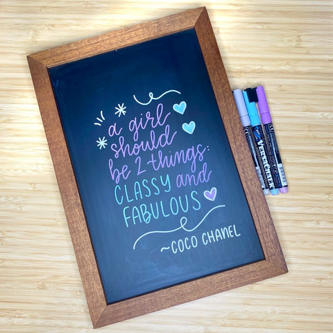Coco Chanel Quotes Chalkboard Sign
