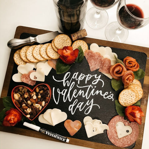 Valentine's day cheese platter