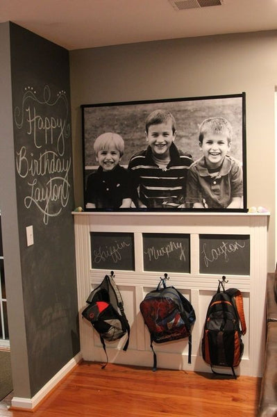 Chalkboard mudroom for kids