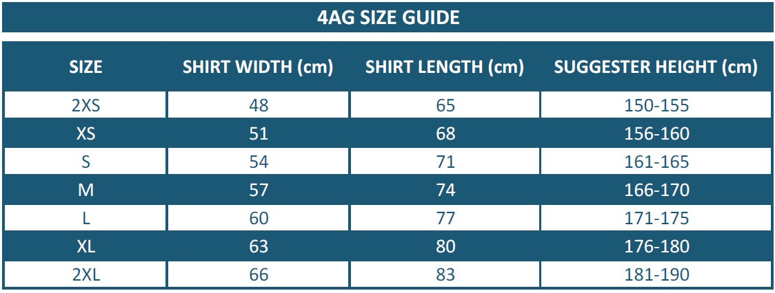 4AG Size Guide