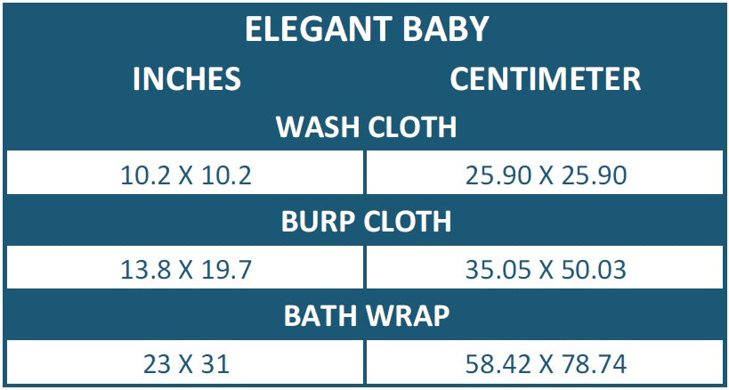 Elegant Baby Size Guide