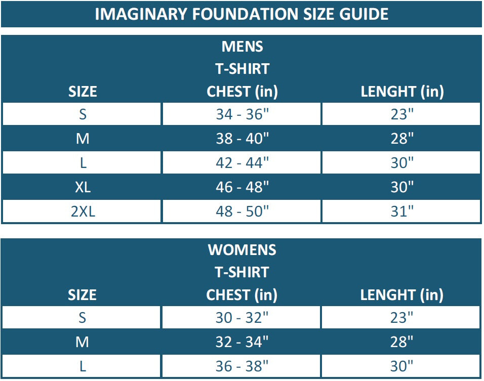 IMAGINARY FOUNDATION SIZE GUIDE
