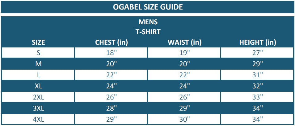 Ogabel Size Guide