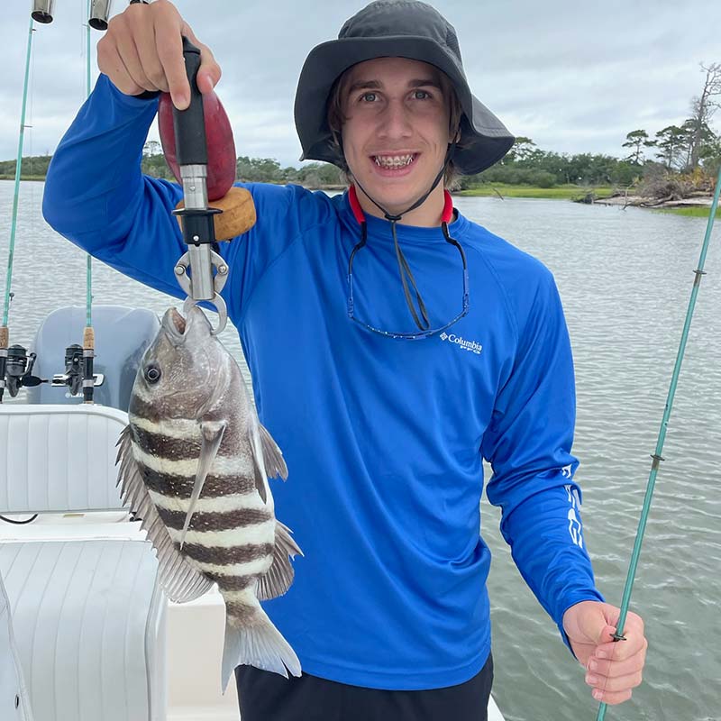 A nice sheepshead caught with Captain Patrick Kelly