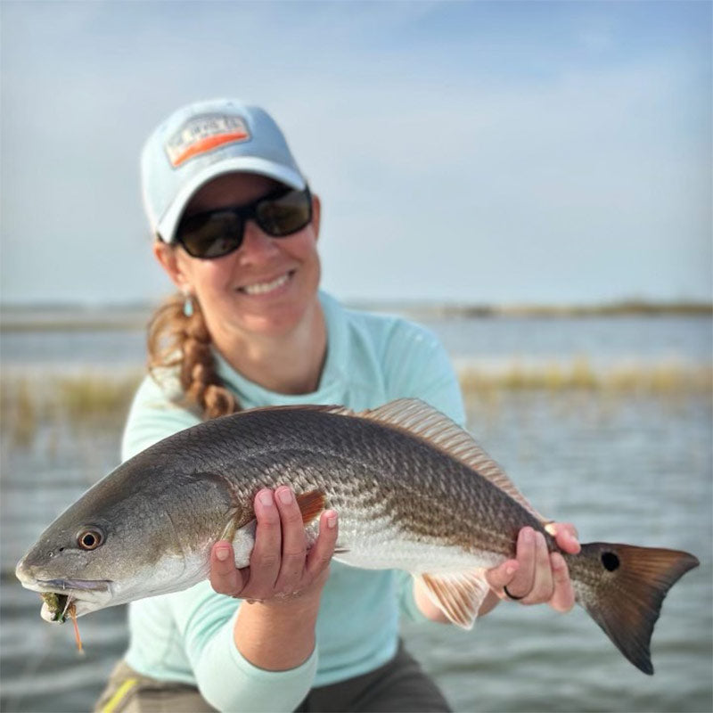 A nice red caught on the fly with Captain Tuck Scott