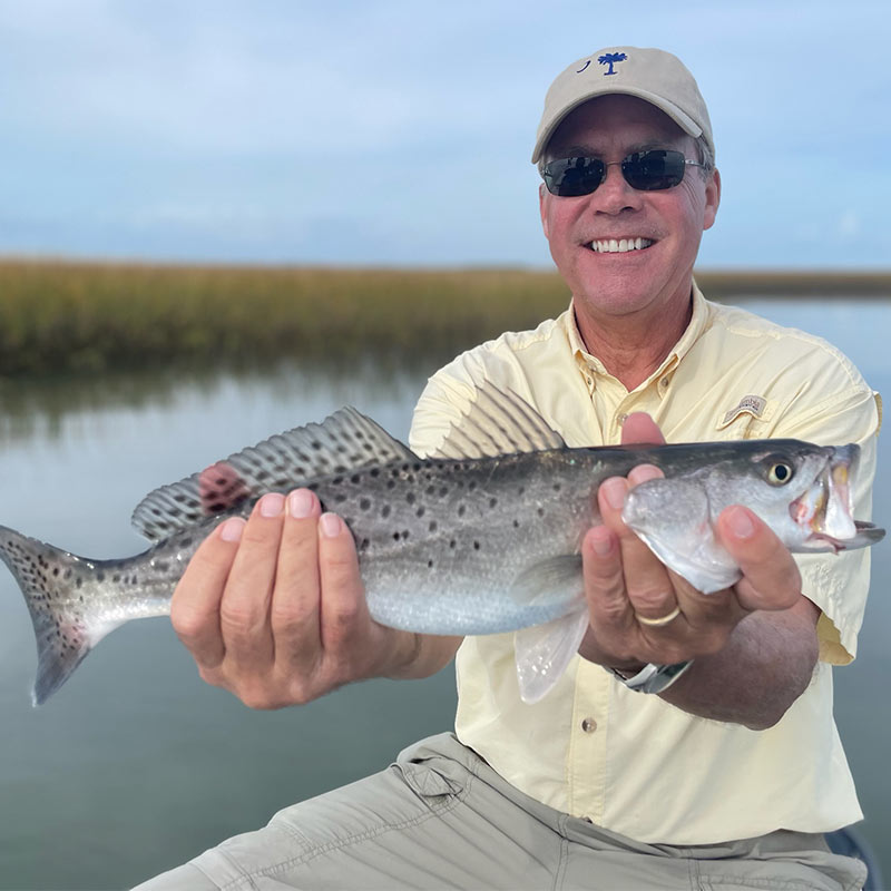 A healthy trout caught this week with Captain Tuck Scott