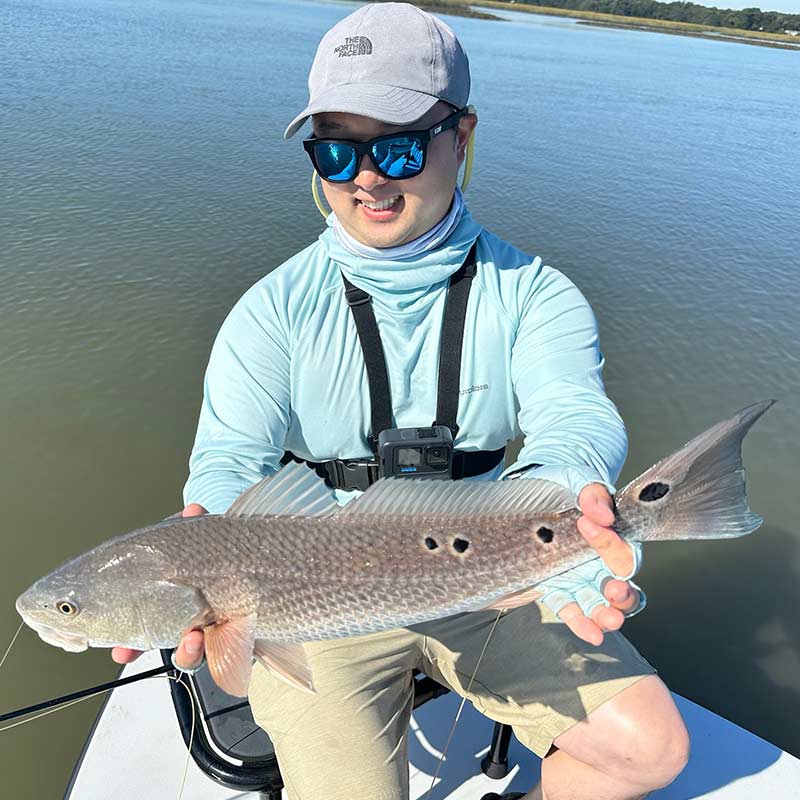 A distinctive redfish caught with Captain Tuck Scott 