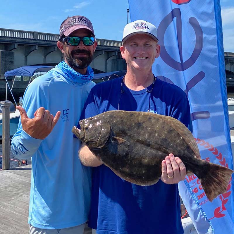 A monster flounder caught this week with Redfin Charters 