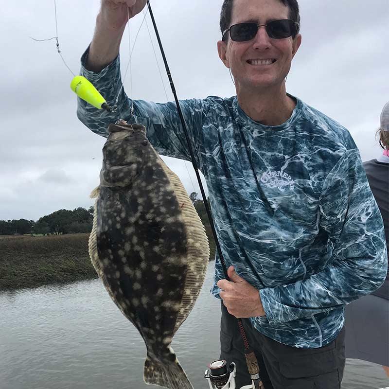 A nice flounder caught with Captain Rob Bennett